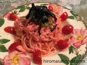 そろそろ暑くなってきたので、「鶏ささみと梅肉のパスタ」を作ってみた